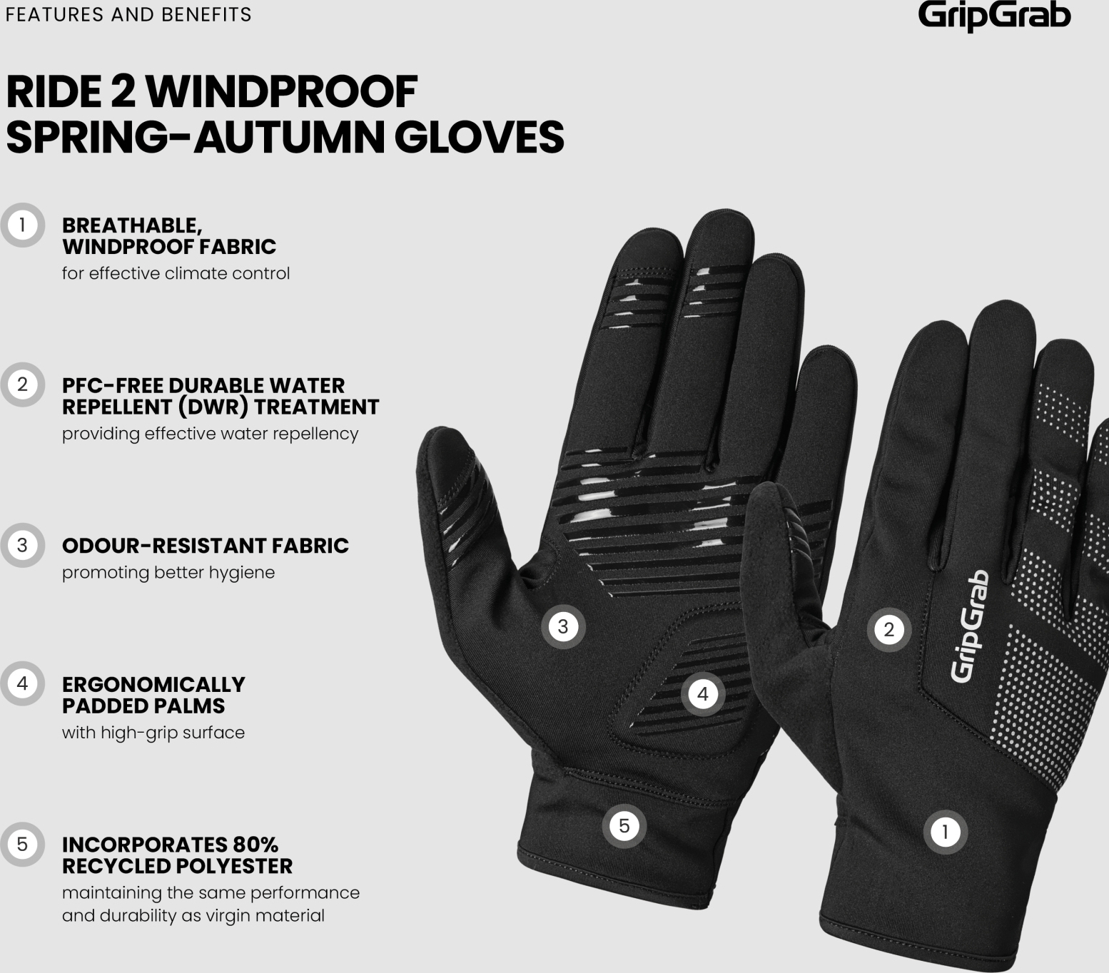 GripGrab Ride 2 Windproof Spring-Autumn Gloves XS, yellow hi-vis - Image 6