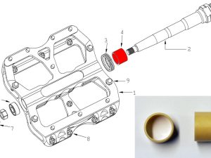 REVERSE DU Bushing for (E-) Escape (Pro), Black One(TI), B 2 pcs